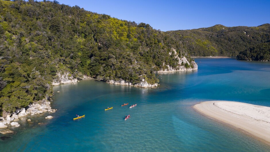 Kayaking in Torrent Bay in the Abel Tasman National Park