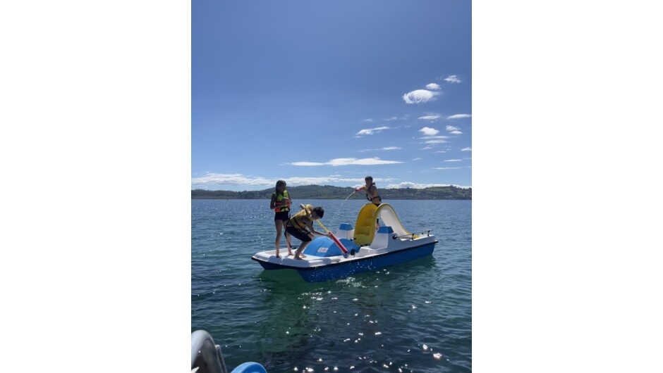 Pedal boat with small slide - Taupō Pedal Boats