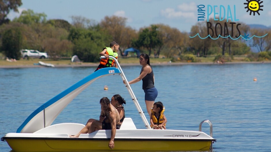 Pedal boat with big slide - Taupō Pedal Boats