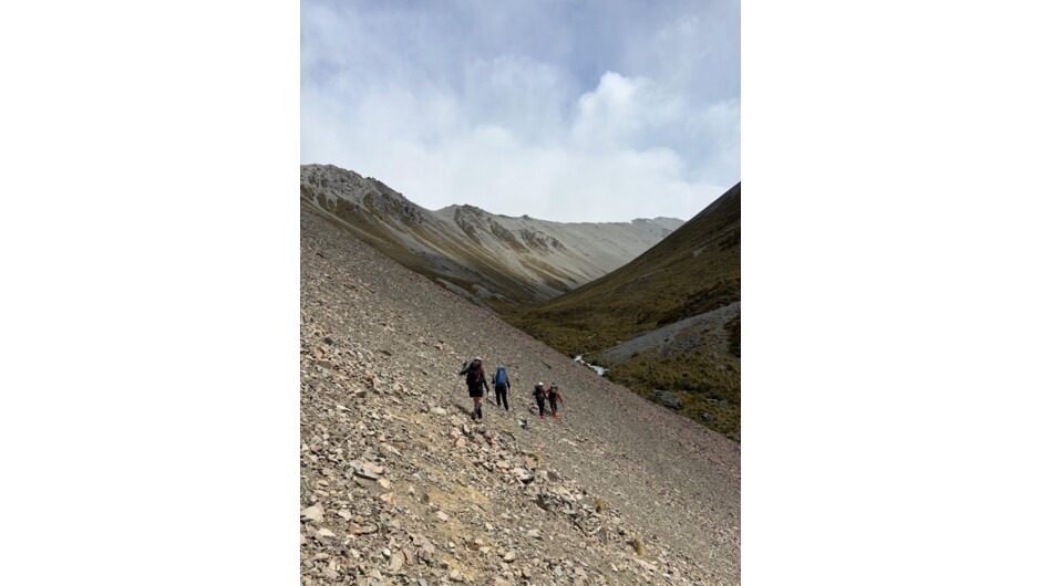Good footwork needed across scree slopes