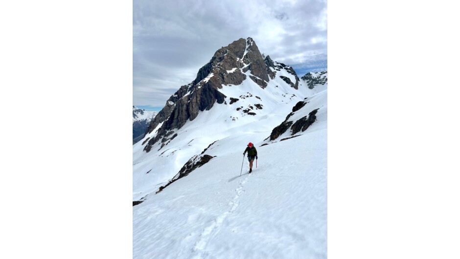 In November there is still plenty of snow and snowshoes (provided) may be needed.