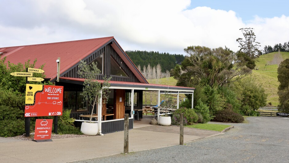 Cafe and Sheep Farm Entrance