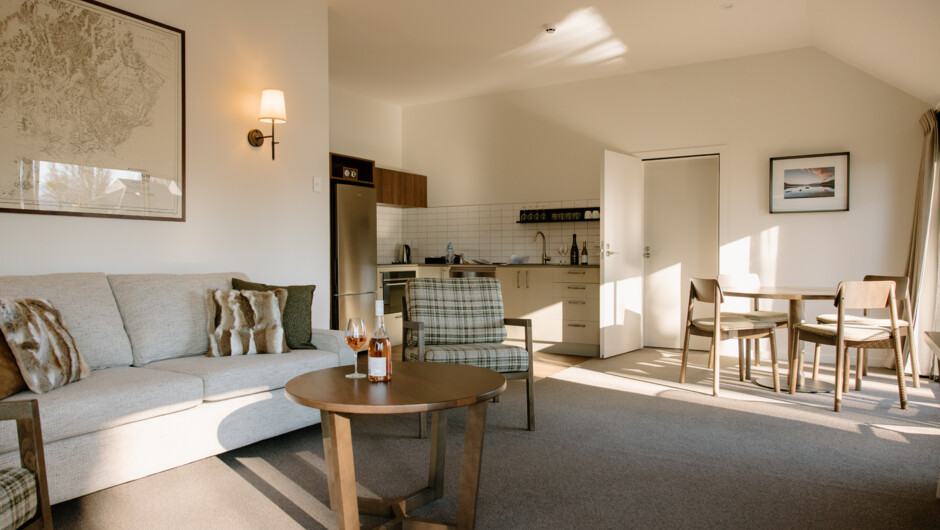 One Bedroom Suite Living area and Kitchen