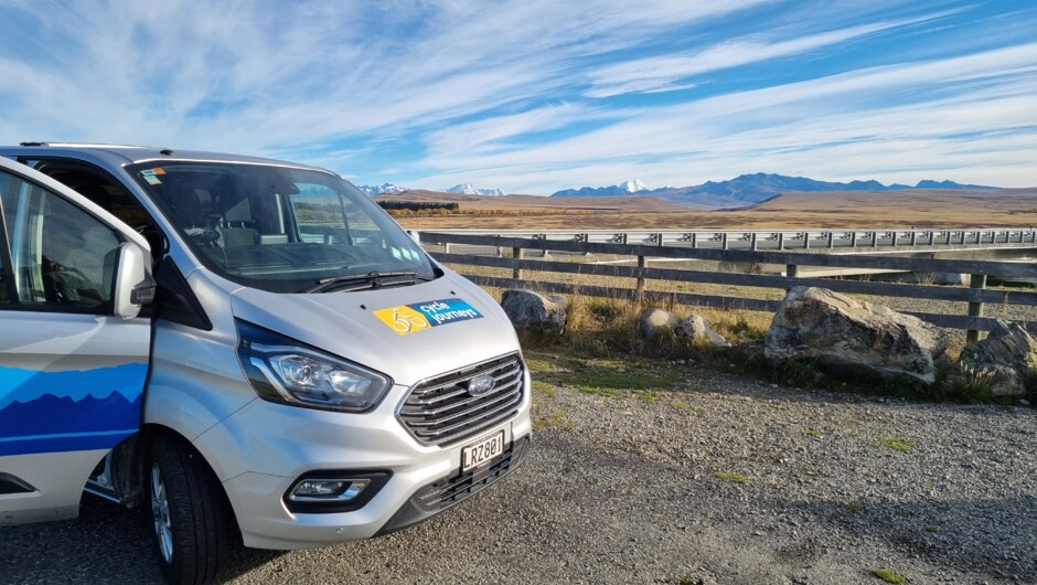Cycle Journeys van parked along the Alps 2 Ocean Trail