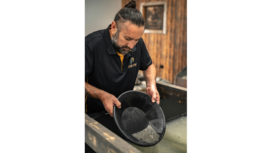 Pan your own gold in the custom built water race.