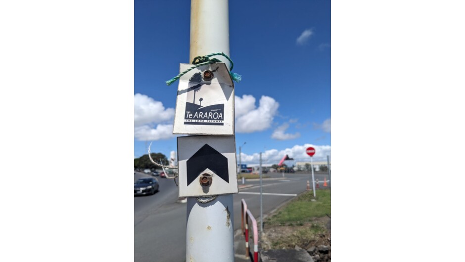 Signs for the Te Araroa (the long path) walkway.  This is the hike that covers 3000 kms.