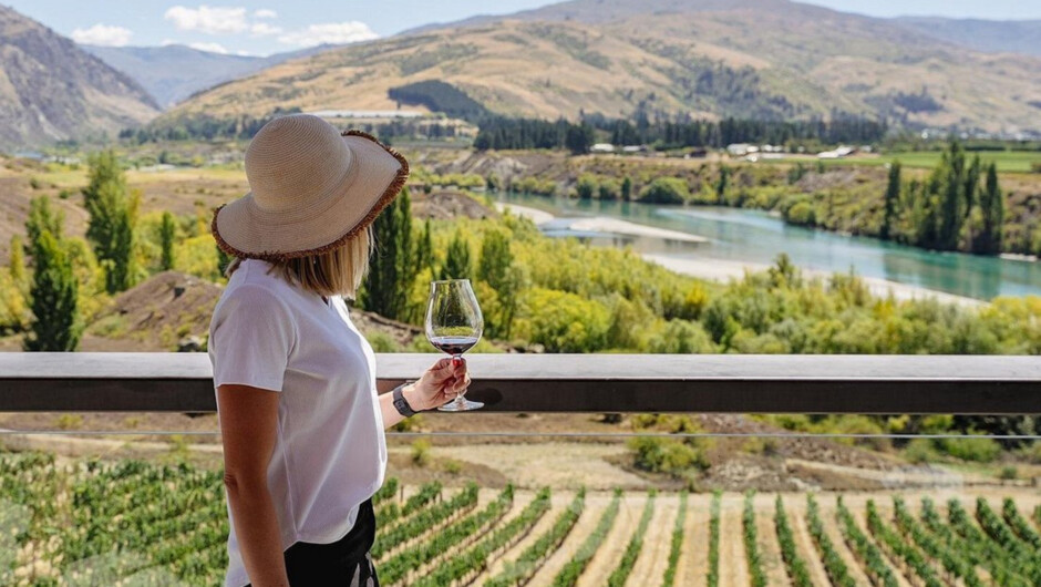 Enjoy the beautiful views of Central Otago over a a glass of world class wine
