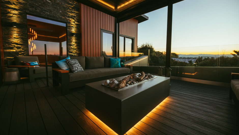 Evening view from Tirohanga Nui Lodge West Deck