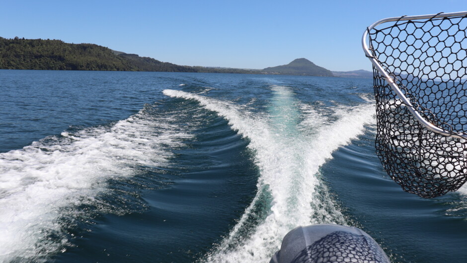 Steaming home after a good day on the lake