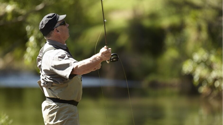 Fish for abundant rainbow and brown trout in the beautiful Mangaotaki River that runs straight passed your front door.