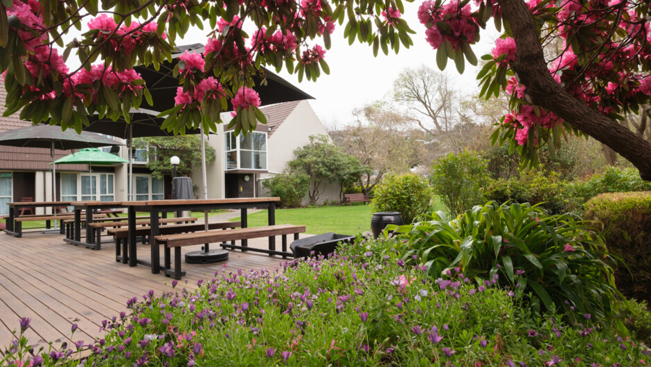 Dunedin Leisure Lodge outdoor dining