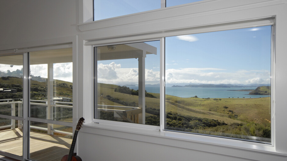 Fully equipped modern kitchen with a stunning view over the Bay of Islands