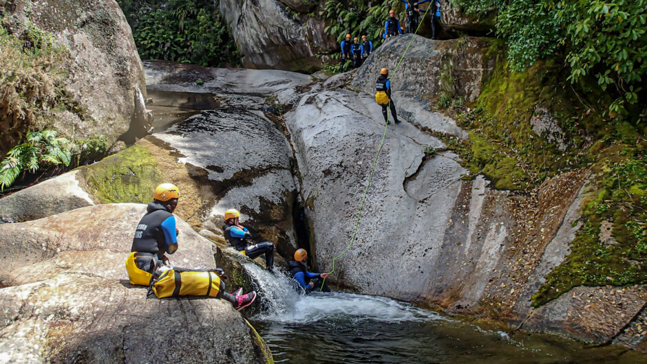 Abseil through Torrent River in the Abel Tasman National Park