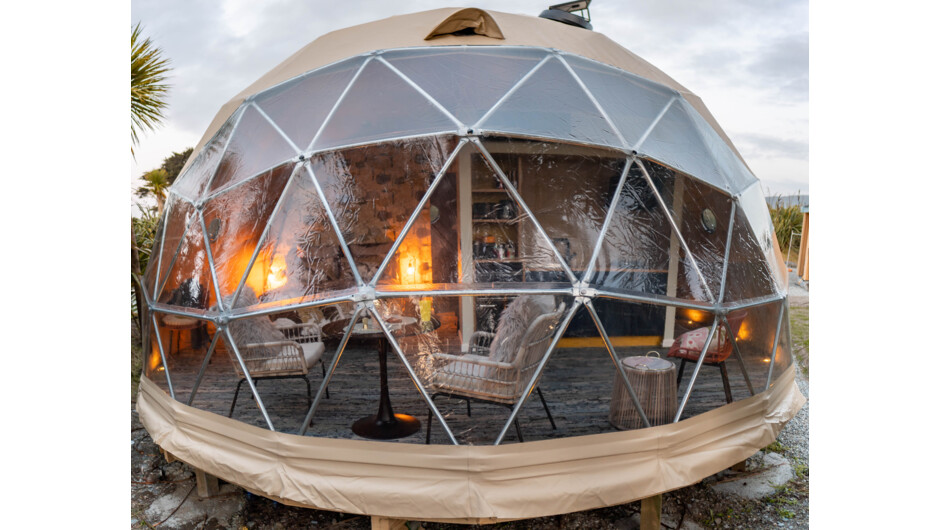 The exterior really shows off the Dome, its deceptively spacious, cosy and uniquely Ross Beach inside.