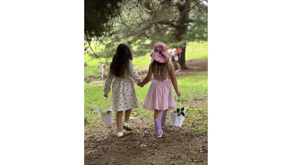 Friendships forming on a nature scavenger hunt