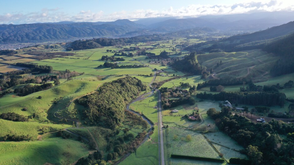 Aerial view of Mangaroa Farms
