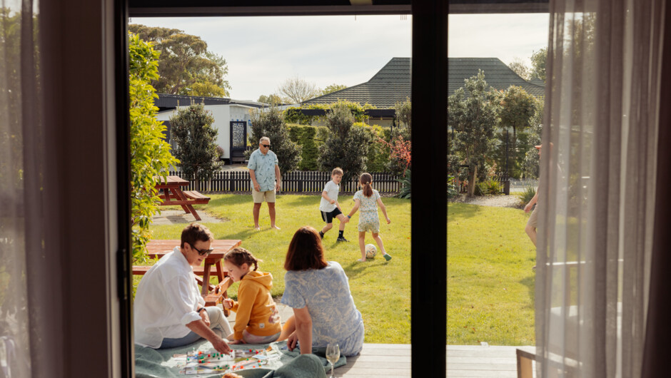 Family relaxing at one of the Classic Motels