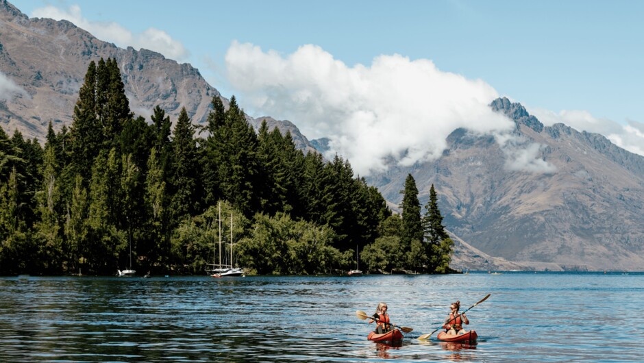 Kayaking on Lake Wakatipu, Queenstown is an unforgettable New Zealand adventure.