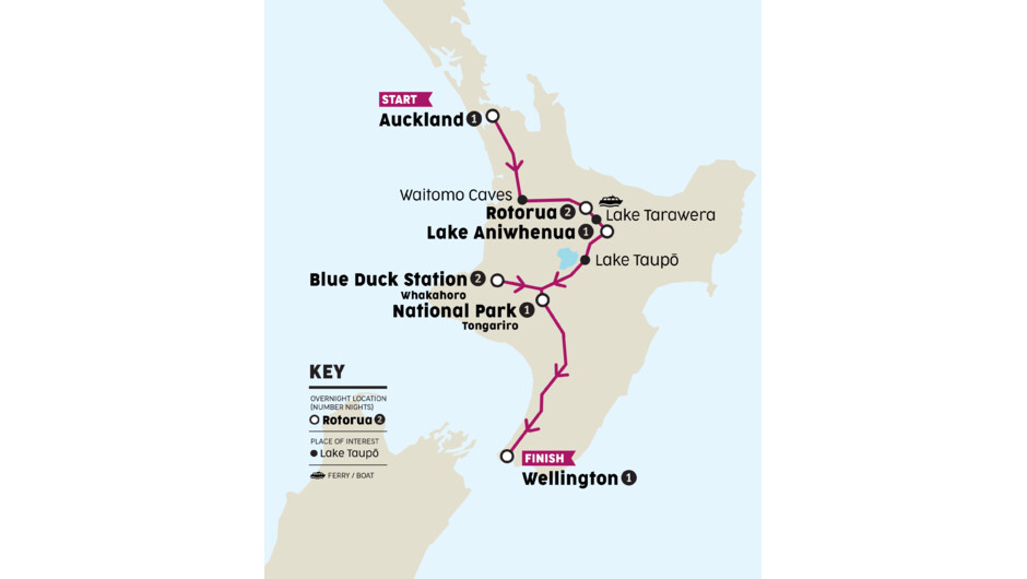North Island Tour Map