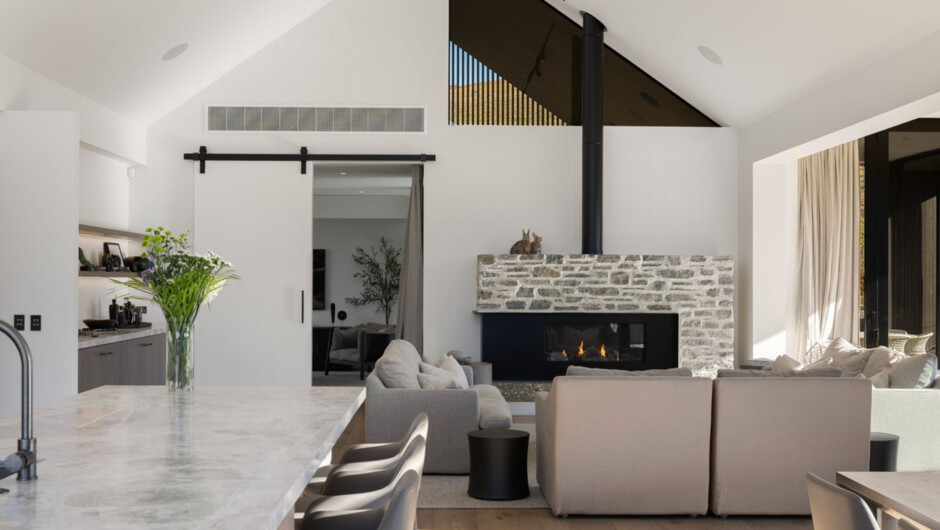 Main lounge with open fireplace