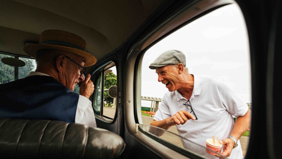 Art Deco Driver and guest