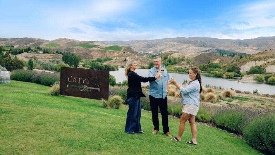 Friends cheering at Carrick