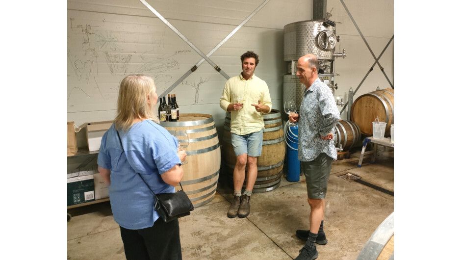 Tasting in the barrel room with the winemaker