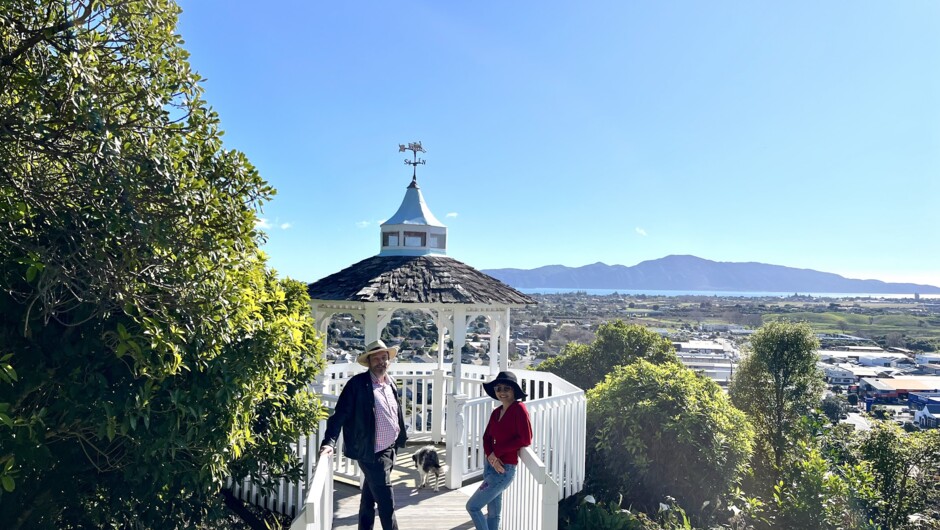 Your hosts at the garden gazebo