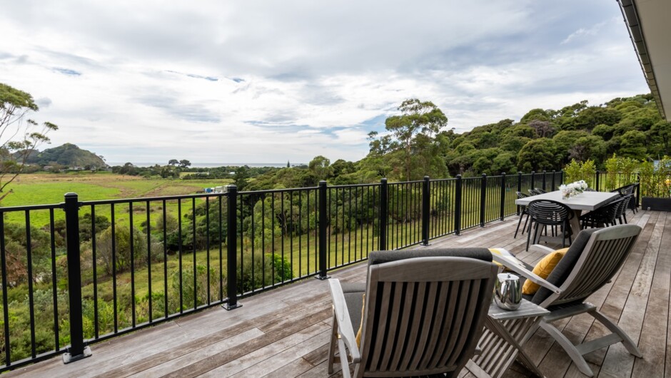 Front deck and view overlooking the beach