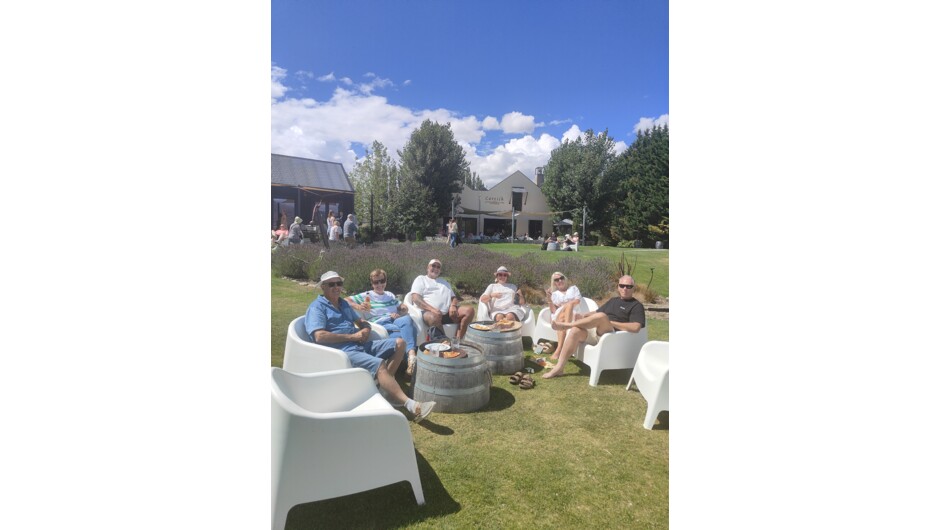 Group enjoying lunch together at Carrick