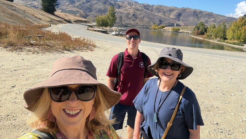 Happy guest on our way to the boat after wine tastings with Matt Connell Wines