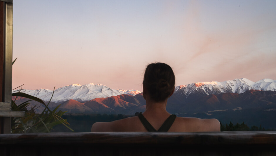 Views of the Southern Alps from the solar tub.