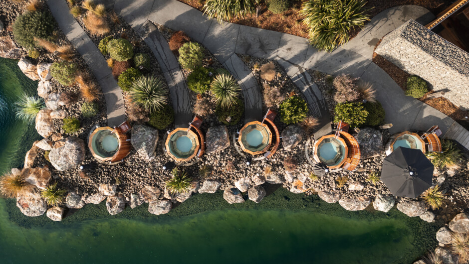 Semi private tubs from above.
