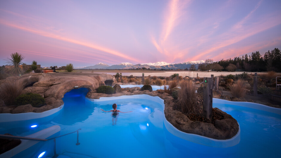 A pink sky sunrise at Opuke
