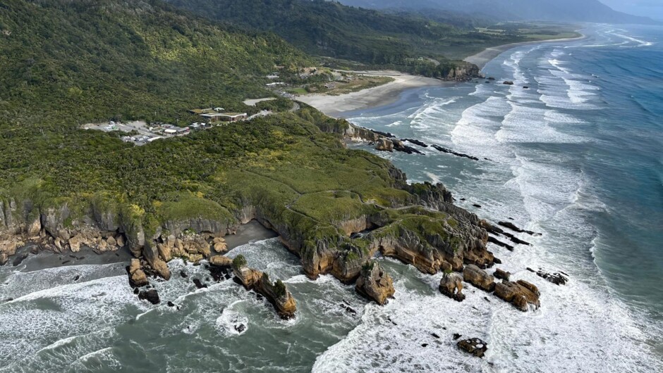 Punakaiki Pancake Rocks - geological layers stacked with near symmetry. Constantly battered and reshaped by the restless ocean.