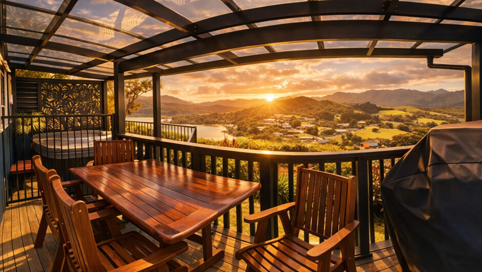 Your own private spa - ready anytime you are. Soak under the stars in your private outdoor spa.
A peaceful retreat with your own spa just steps from your door.
Relax, unwind, and enjoy the quiet of Coromandel evenings.
Private spa with tranquil surroun