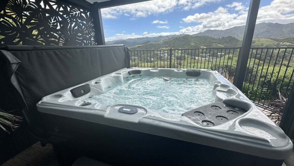 Your own private spa - ready anytime you are. Soak under the stars in your private outdoor spa.
A peaceful retreat with your own spa just steps from your door.
Relax, unwind, and enjoy the quiet of Coromandel evenings.
Private spa with tranquil surroun