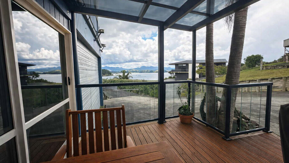 beautiful bay views from your own private patio. Sit back and enjoy sweeping views over McGregor Bay or Long Bay.
A peaceful outdoor space with stunning Coromandel scenery.
Where the mountains meet the sea — right outside your door.