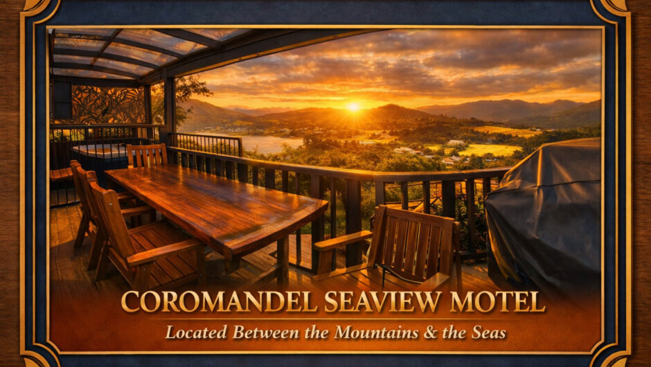 Coromandel Seaview Motel, beautifully located between the mountains and the sea.