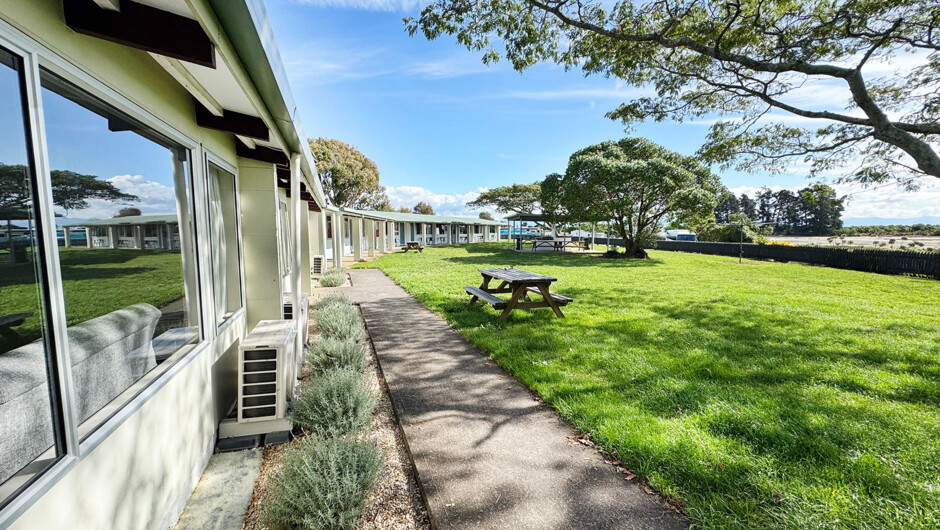 Views over the inlet from the front-row Studios