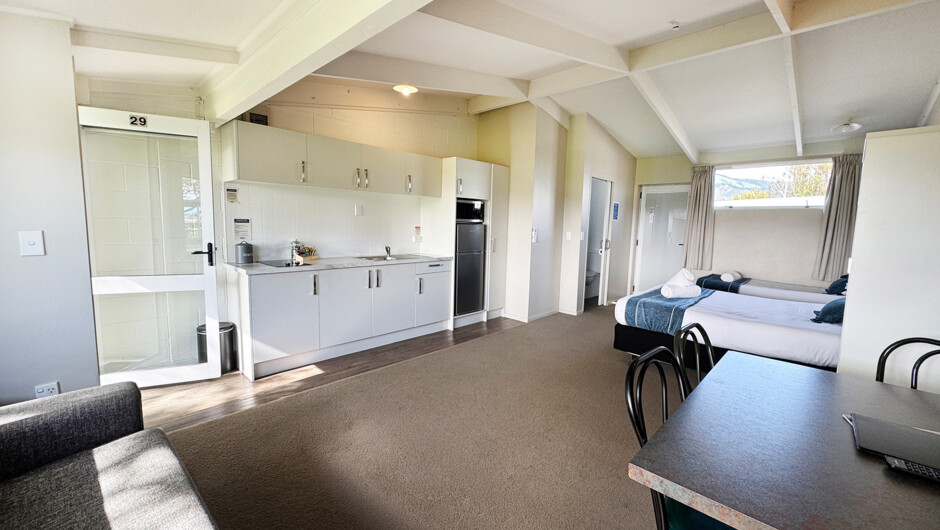 Open-plan kitchen, dining and lounge area