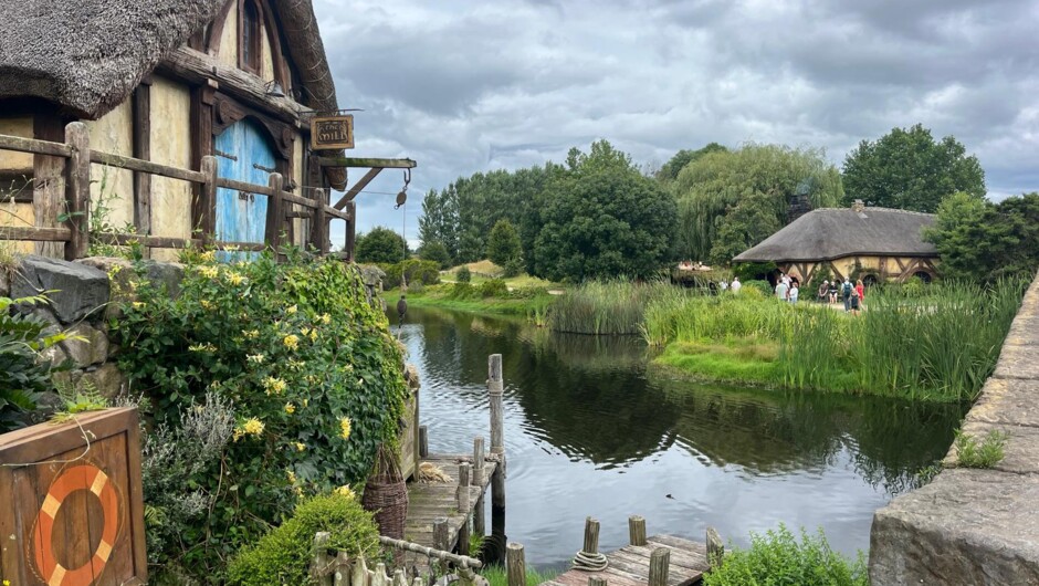 A peaceful moment by the Mill. Our tours from Auckland and Hamilton are timed perfectly to beat the midday rush, letting you enjoy the Shire’s serene atmosphere.