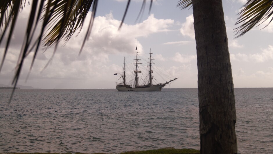 Bark EUROPA sailing the Pacific