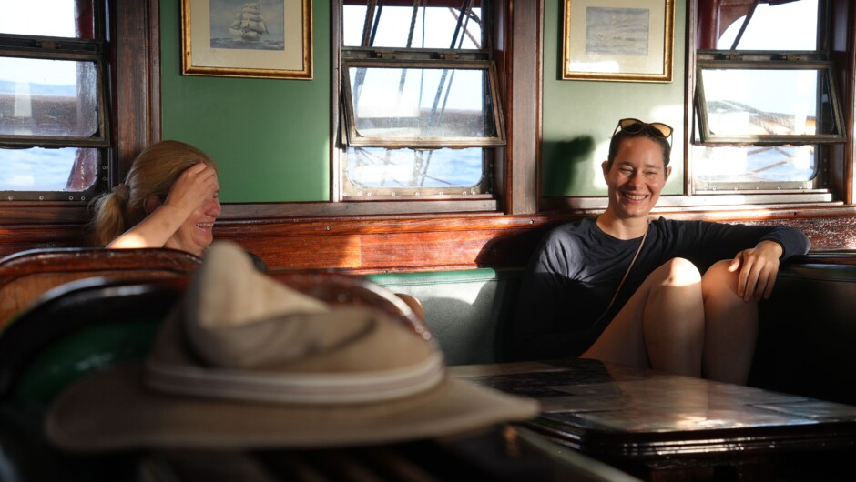 Inside the deckhouse