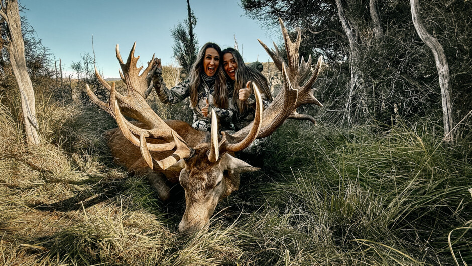 A standout New Zealand red stag trophy and an unforgettable moment shared in rugged private high-country terrain.
Guided trophy hunting with Backcountry New Zealand Outfitters — personal, professional and one hunting party at a time.