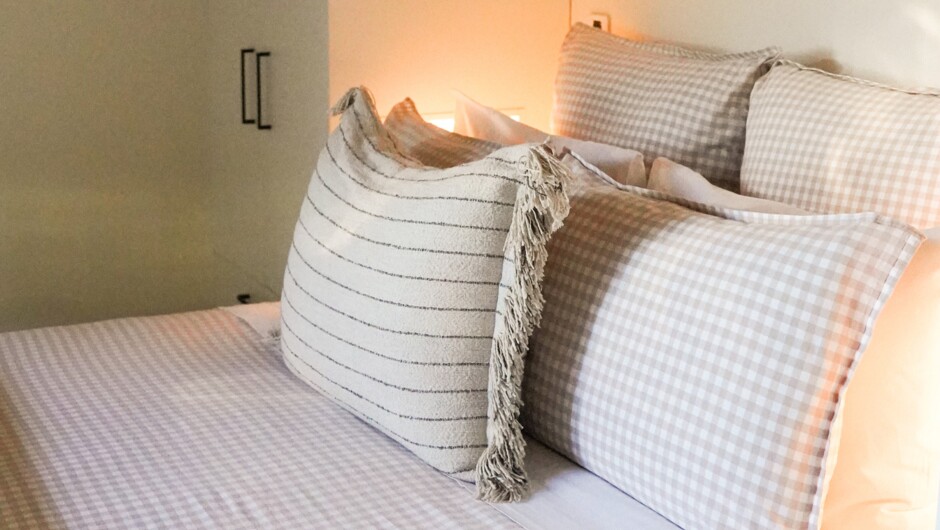 Bedroom with queen bed.
