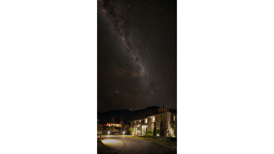 Night sky over Gibbston Valley Lodge