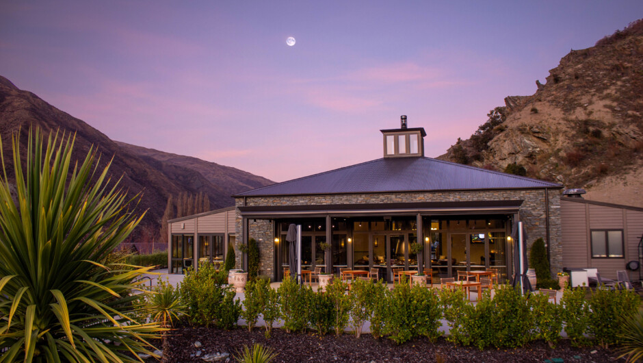 Twilight sky over Gibbston Valley Lodge