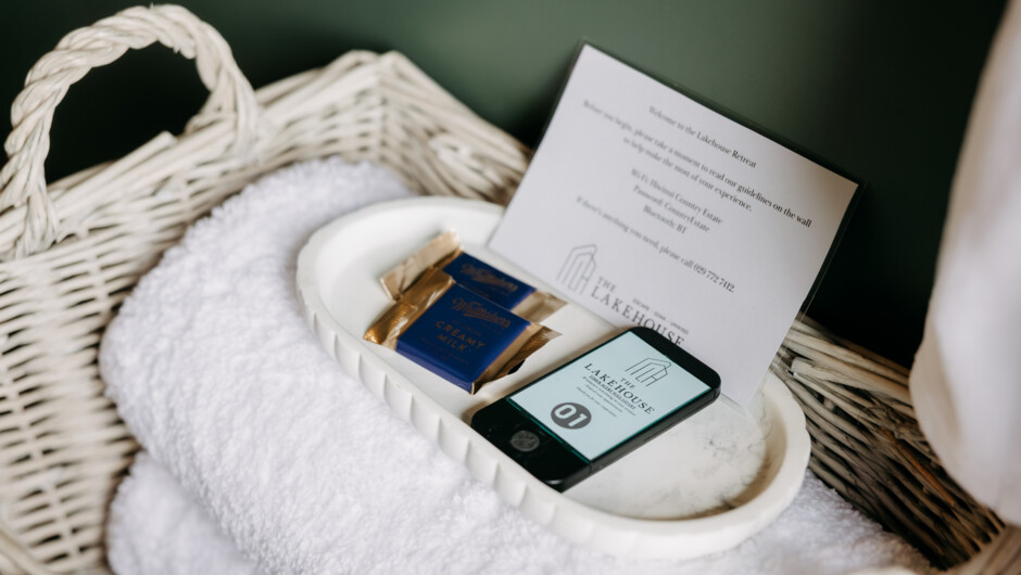 Towels and chocolate complimentary to each booking