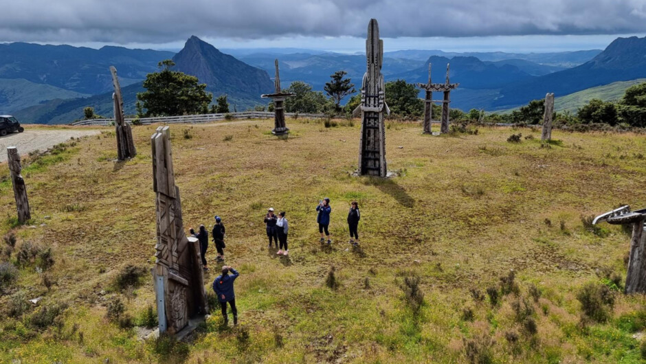 Stand beside the towering Māui carvings and experience their true scale in person. A sacred and unforgettable experience that few people will ever have the chance to witness.